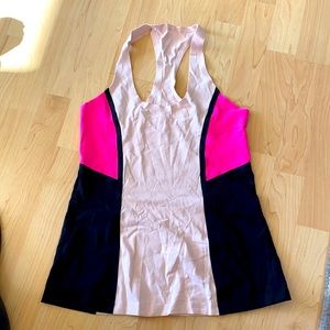 Lululemon pink and black razed shirt